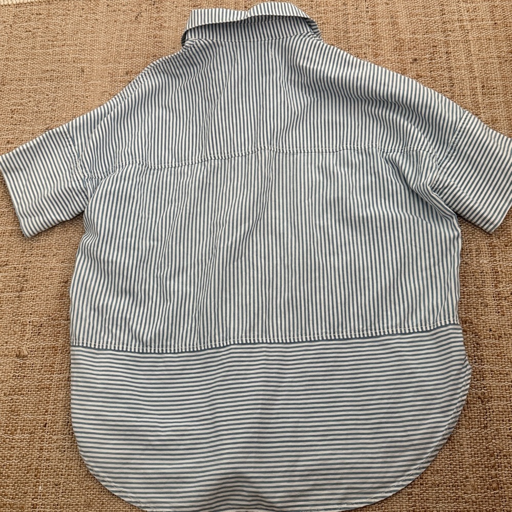 Madewell Courier Stripe Button Down Shirt Blue White XS - Picture 8 of 8